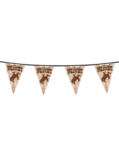 Dimensions d'un fanion de la guirlande fanions Western Wild West