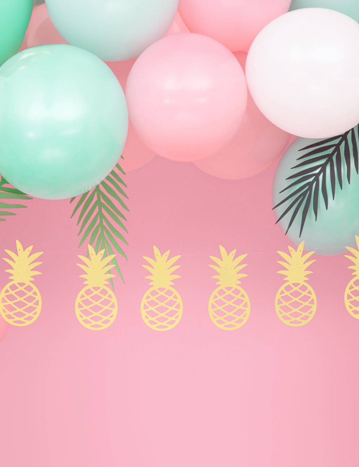 DIY-Girlande goldfarbener Metallic-Ananas 150 cm Deko-Set