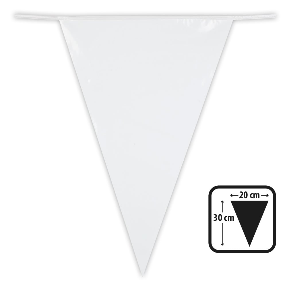 Wimpel-Girlande - weiß