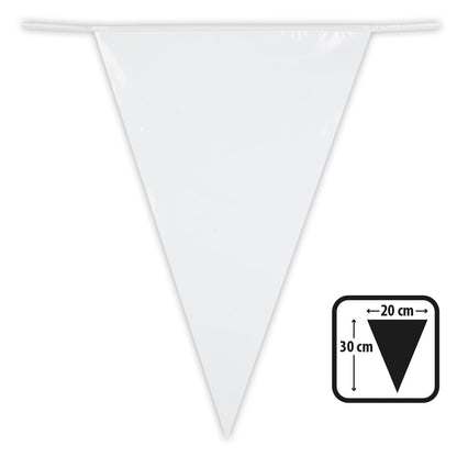 Wimpel-Girlande - weiß