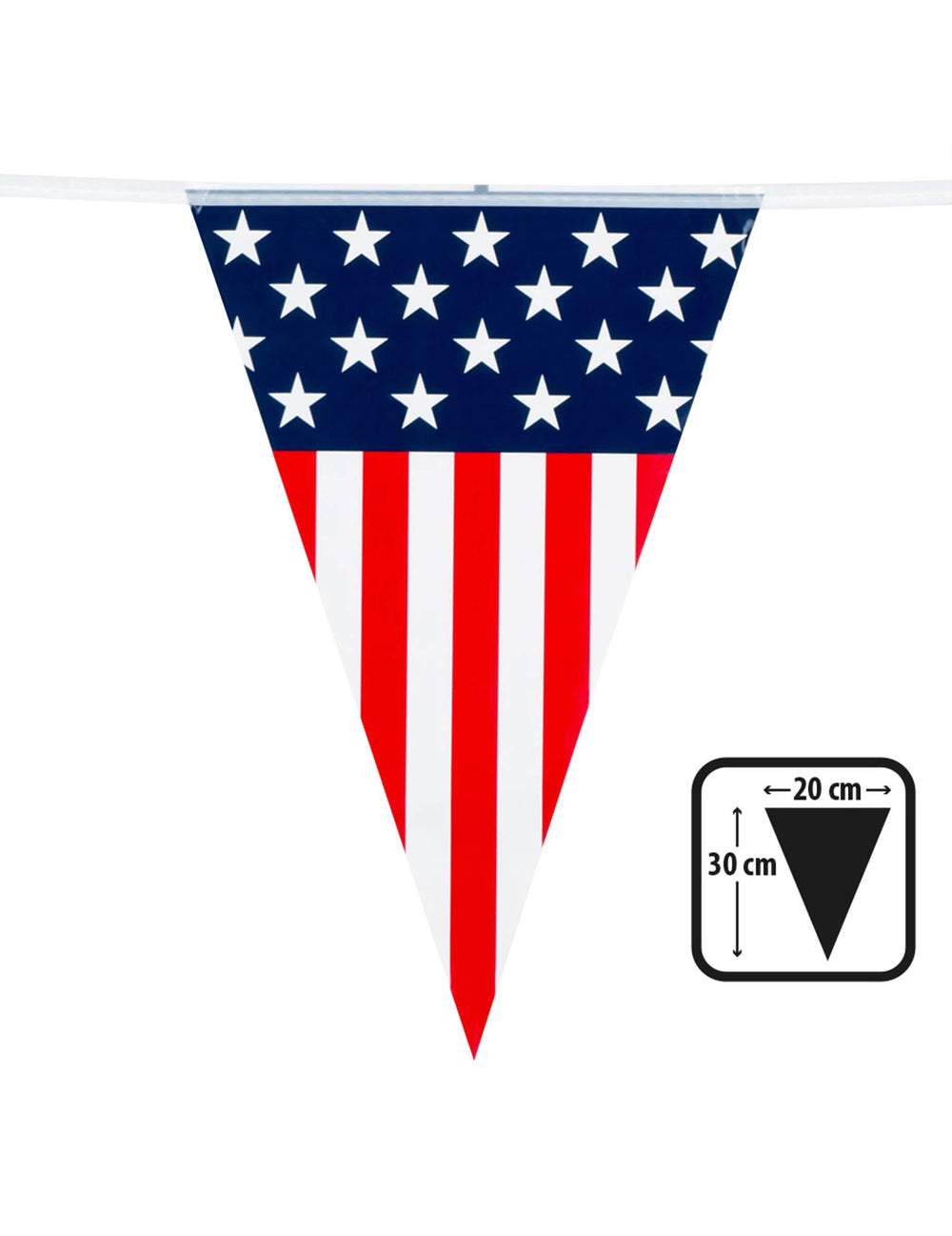 Detail der Maße eines Wimpels der Wimpelkette USA