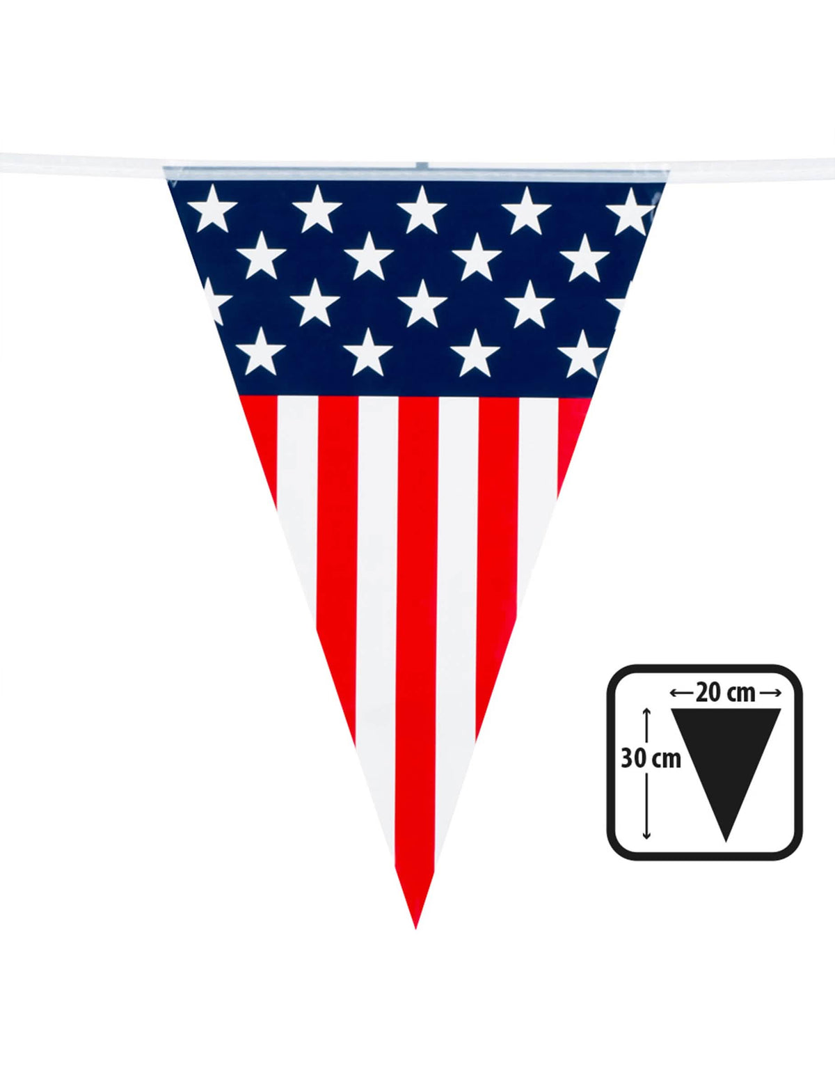 Detail der Maße eines Wimpels der Wimpelkette USA