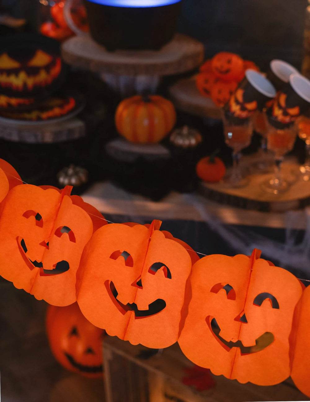 Perspective de la guirlande citrouilles Halloween