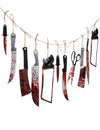 Halloween-Girlande mit 12 blutverschmierten Werkzeugen 3 m