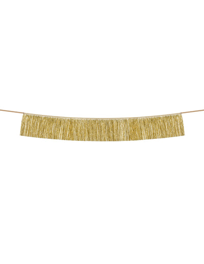 Guirlande de fils à franges dorés pour fête 135 cm