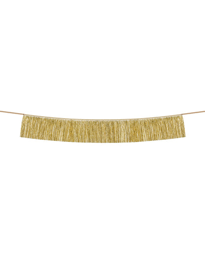 Guirlande de fils à franges dorés pour fête 135 cm
