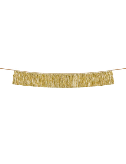 Guirlande de fils à franges dorés pour fête 135 cm