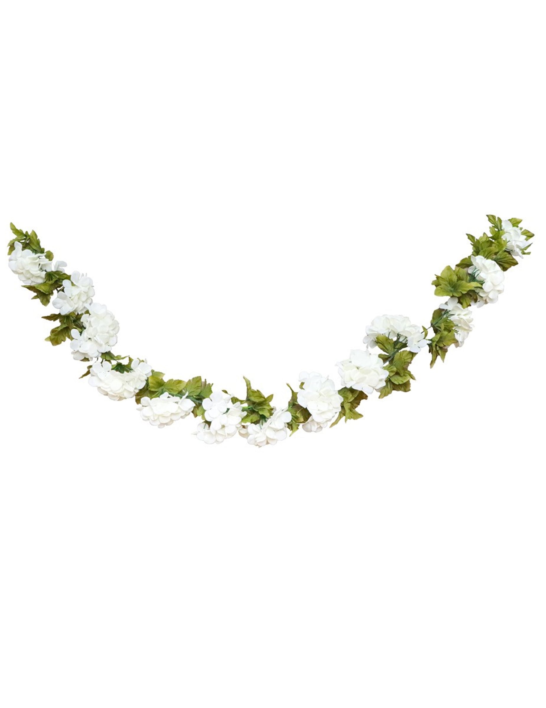Guirlande de fleurs d'hortensia pour mariage blanc