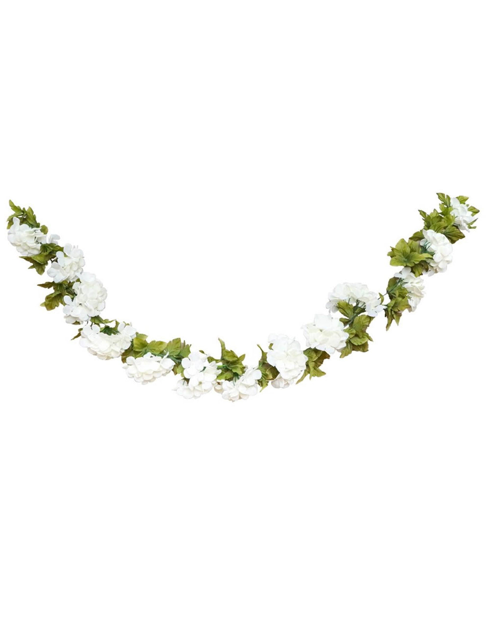 Guirlande de fleurs d'hortensia pour mariage blanc