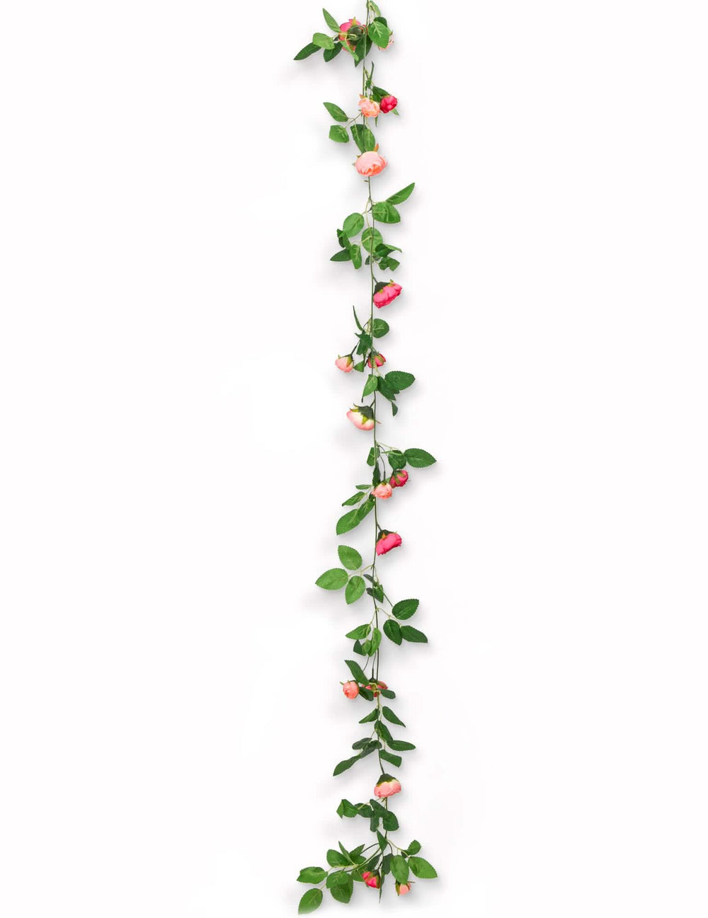Guirlande de roses et feuilles vertes pour mariage rose et vert