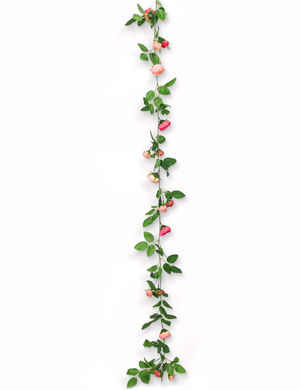 Guirlande de roses et feuilles vertes pour mariage rose et vert