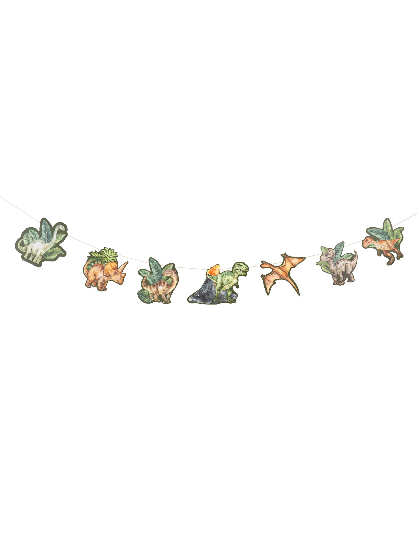 Guirlande dinosaures pour anniversaire papier vert