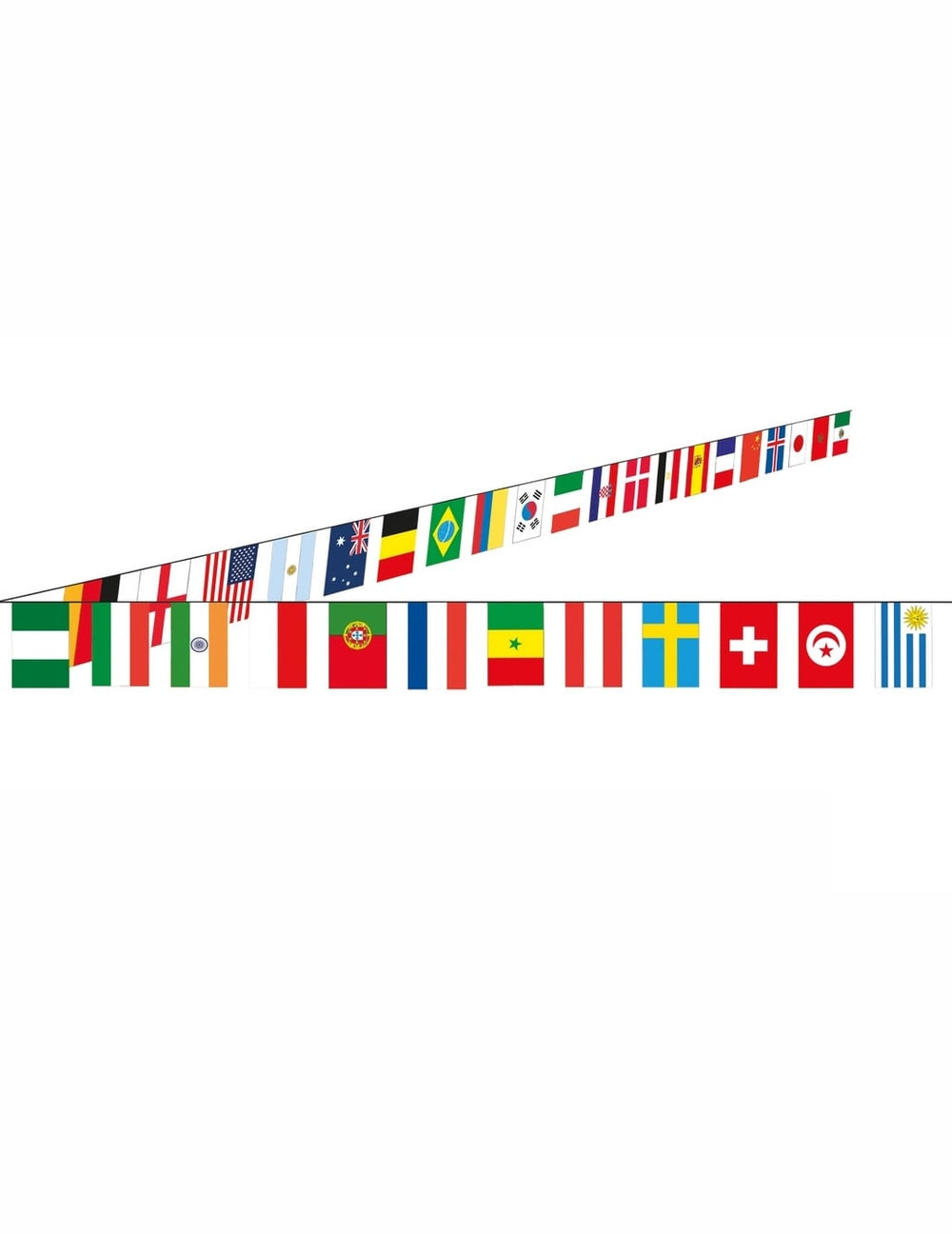 Guirlande de drapeaux en papier 32 pays multicolore de 10 m