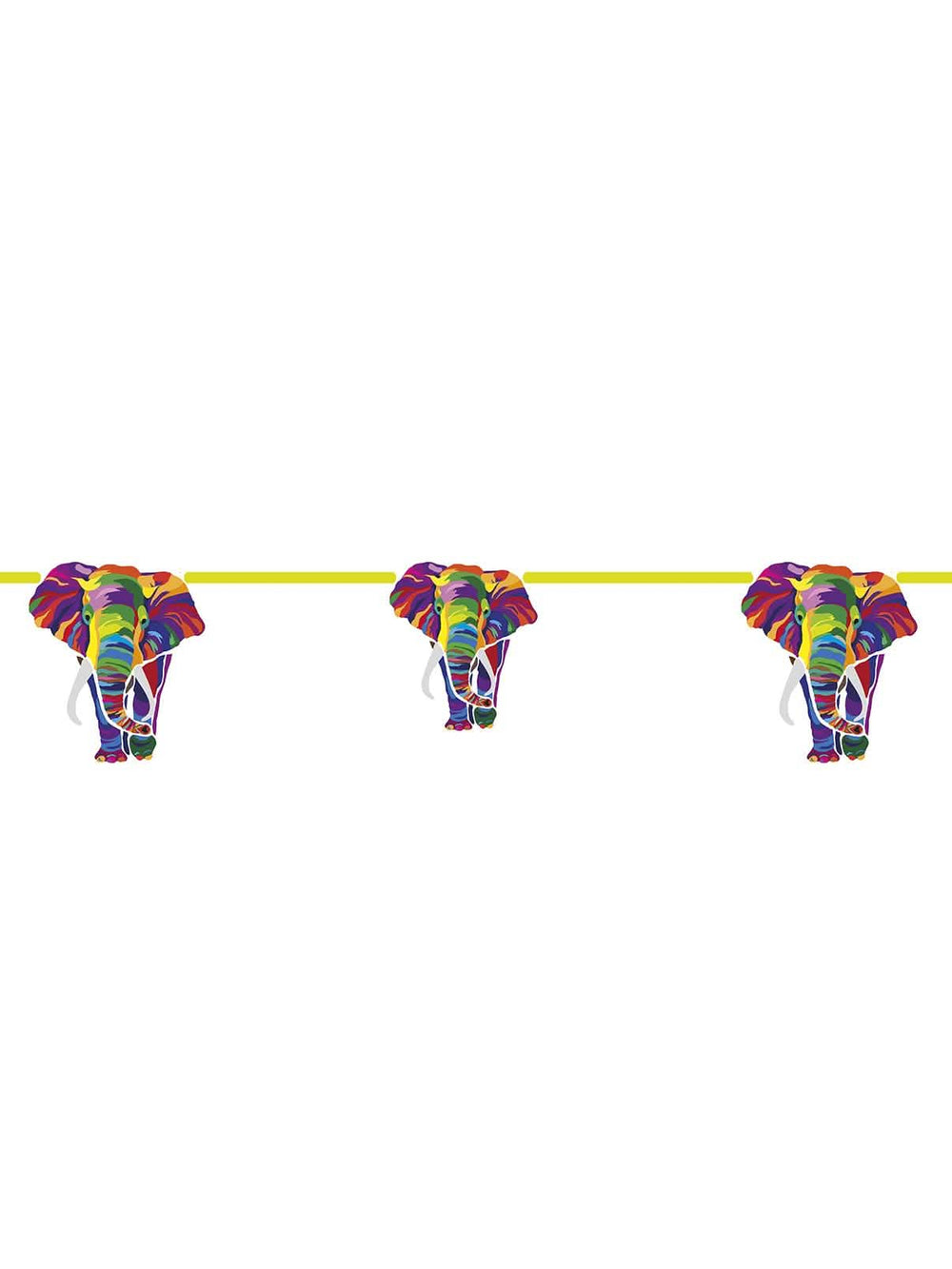 Guirlande en carton éléphant pour anniversaire multicolore