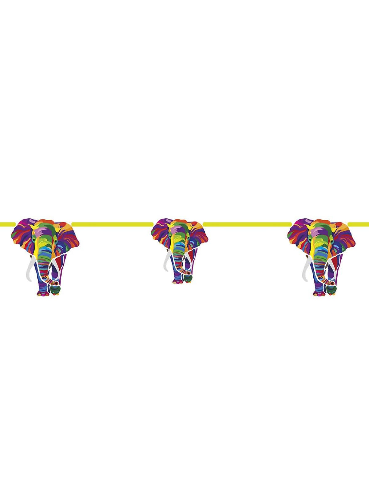 Guirlande en carton éléphant pour anniversaire multicolore