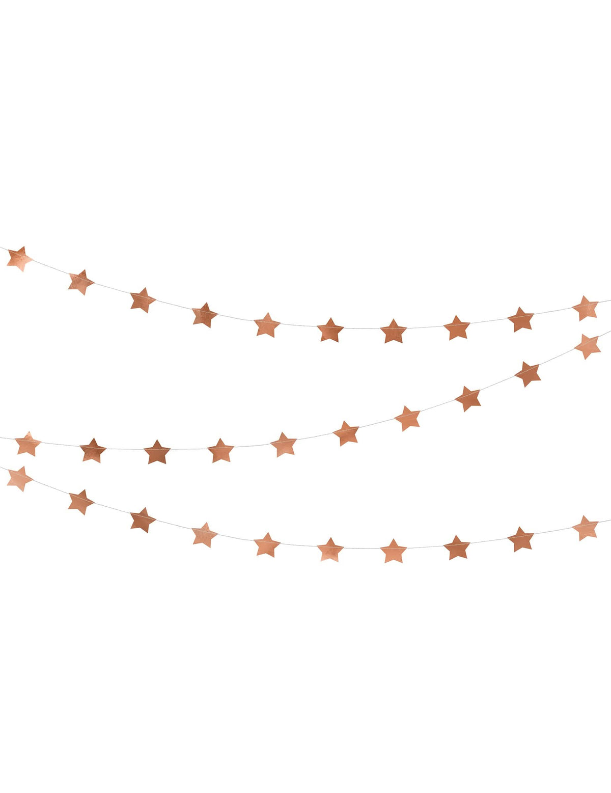 Guirlande en carton étoiles métallisées pour Noël rose gold
