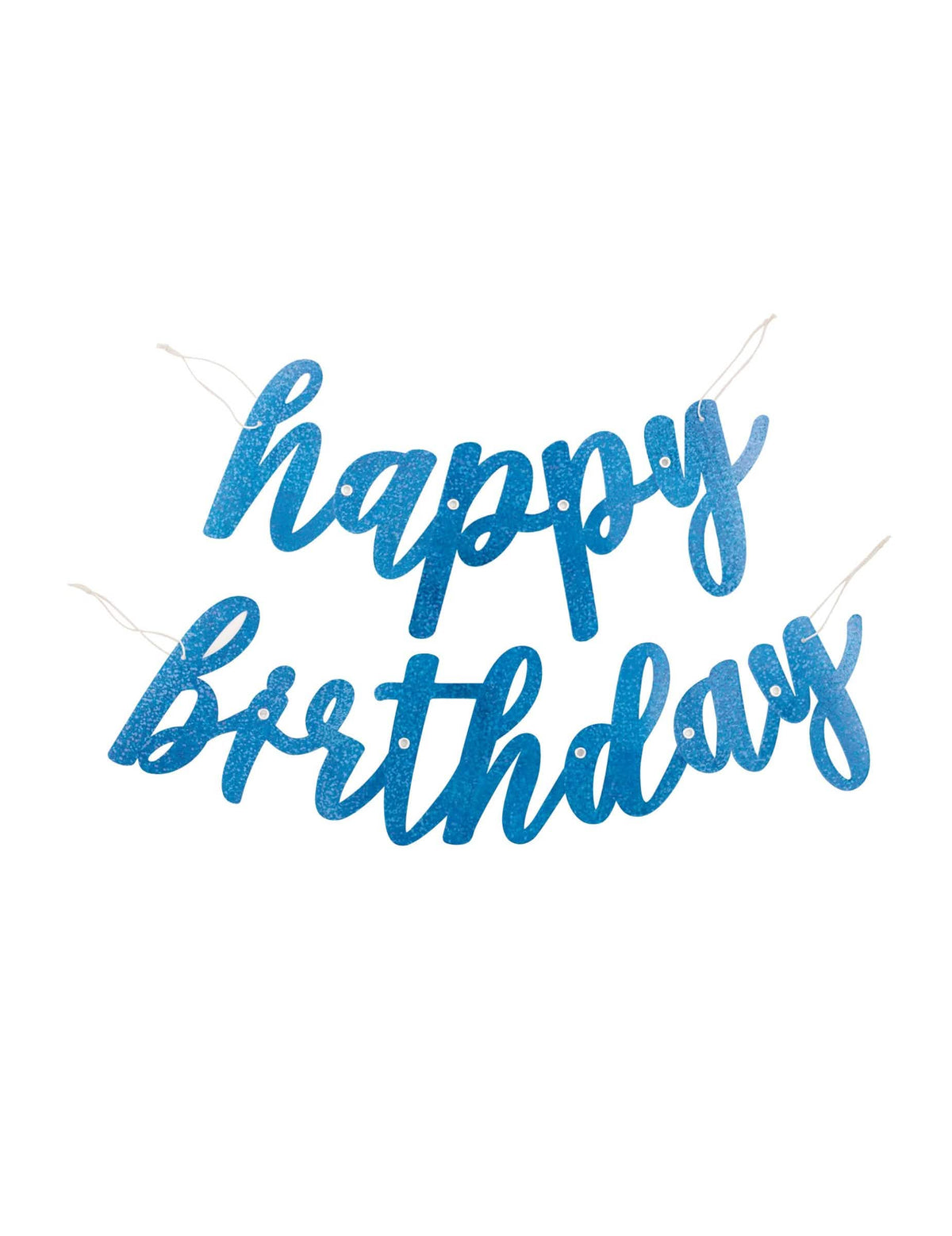 Guirlande en carton Happy Birthday pour anniversaire bleu pailleté