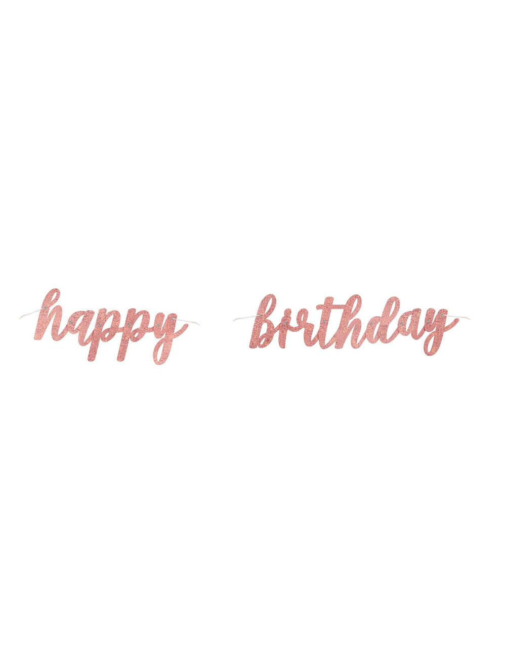 Frontansicht der Papp-Girlande „happy birthday“ zum Geburtstag