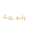 Guirlande en carton hello baby pour baby shower dorée métallisée