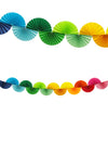 Regenbogen-Girlande mit PapierfÃ¤chern 2,5 m
