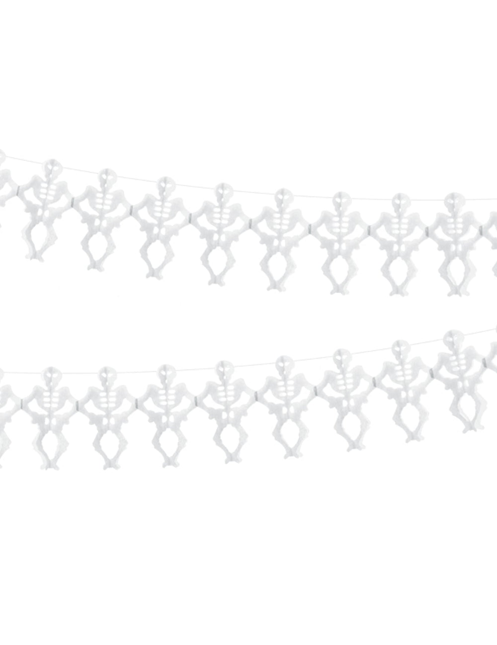 Guirlande en papier squelette pour Halloween blanche