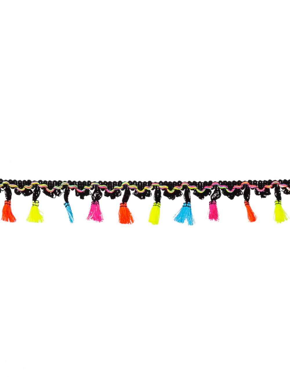 Mexikanische Girlande aus Polyester mit Cheerleader Pompons Bunt und schwarz