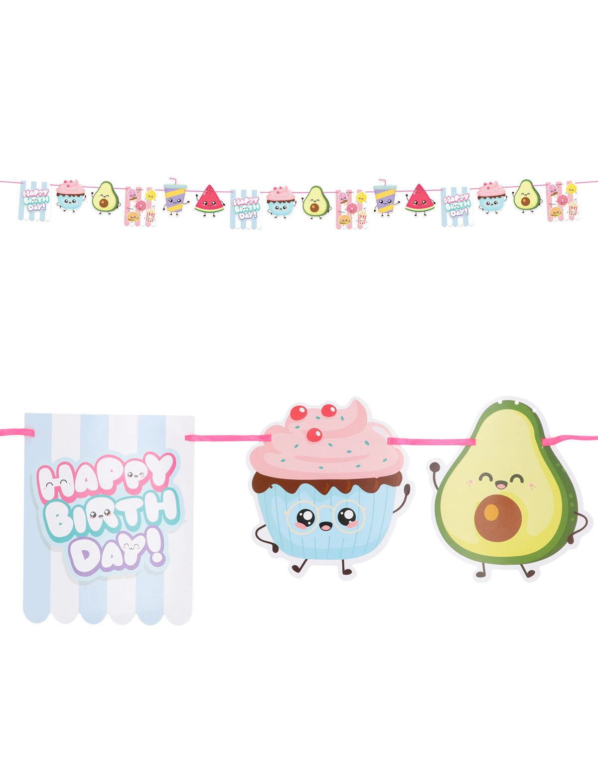 Papier-Wimpelkette Kawaï Party 6 m