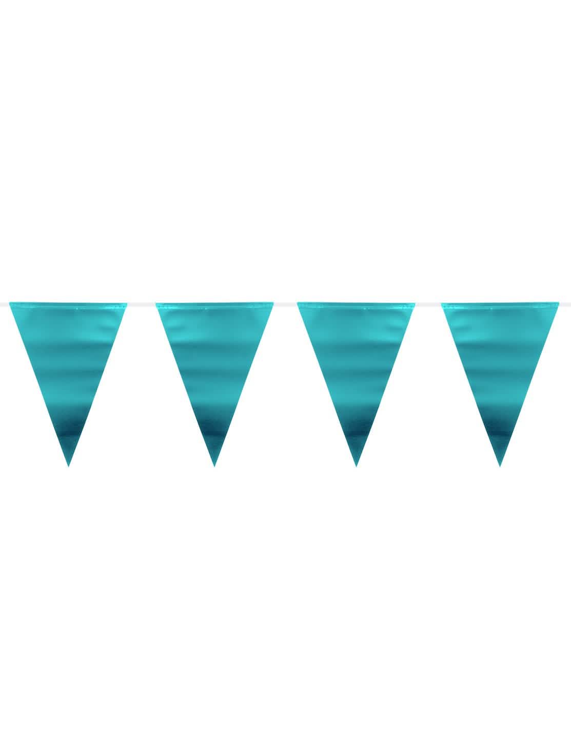 Guirlande fanions bleu métallique pour fête 6 m