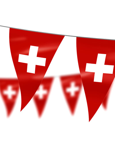 Guirlande fanions drapeau Suisse 5 m