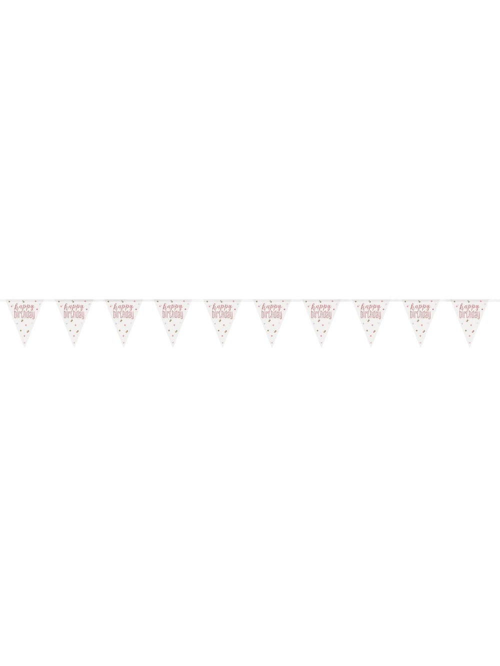 Vue d'ensemble de la guirlande fanions en plastique Happy Birthday