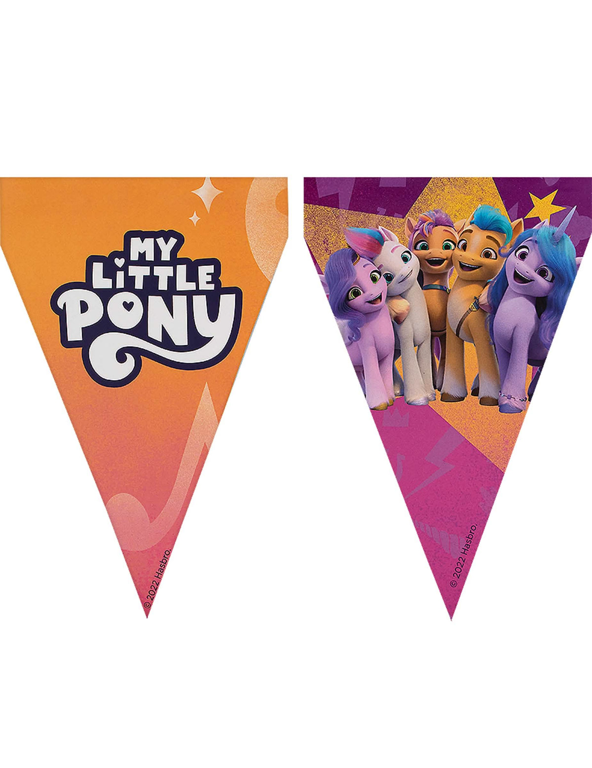 Détail des deux modèles de fanions de la guirlande fanions My Little Pony