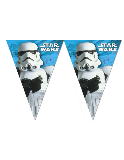 Stormtrooper-Flaggenkette Star Wars für die blaue und weiße Feier