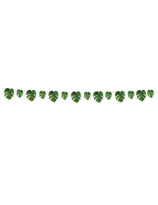 Vue d'ensemble de la guirlande feuilles tropicales monstera