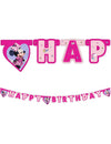 Guirlande happy birthday Minnie pour enfant rose