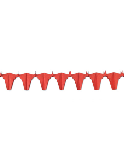 Guirlande papier ignifugé taureau pour fête rouge