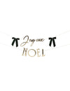 Goldene Weihnachtsgirlande Frohe Weihnachten mit grünen Schleifen 1,80 m