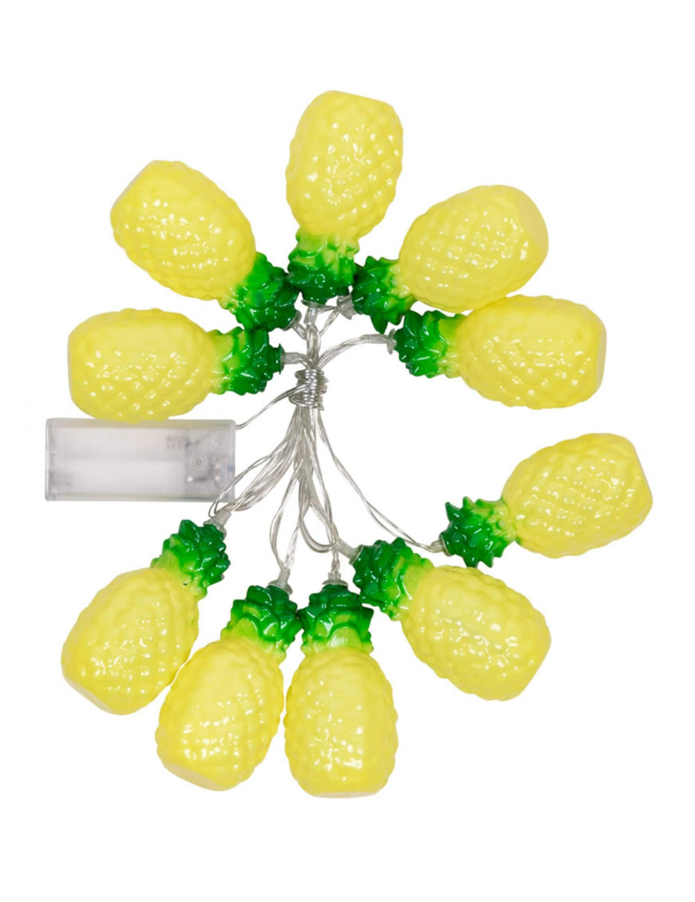 Übersicht mit Batteriefach der Ananas-Lichterkette