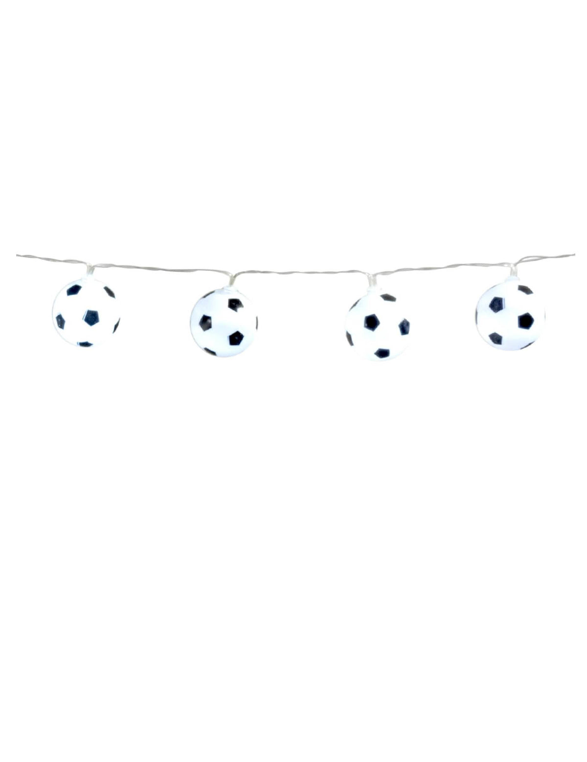 Guirlande lumineuse ballons de foot blanc et noir à piles