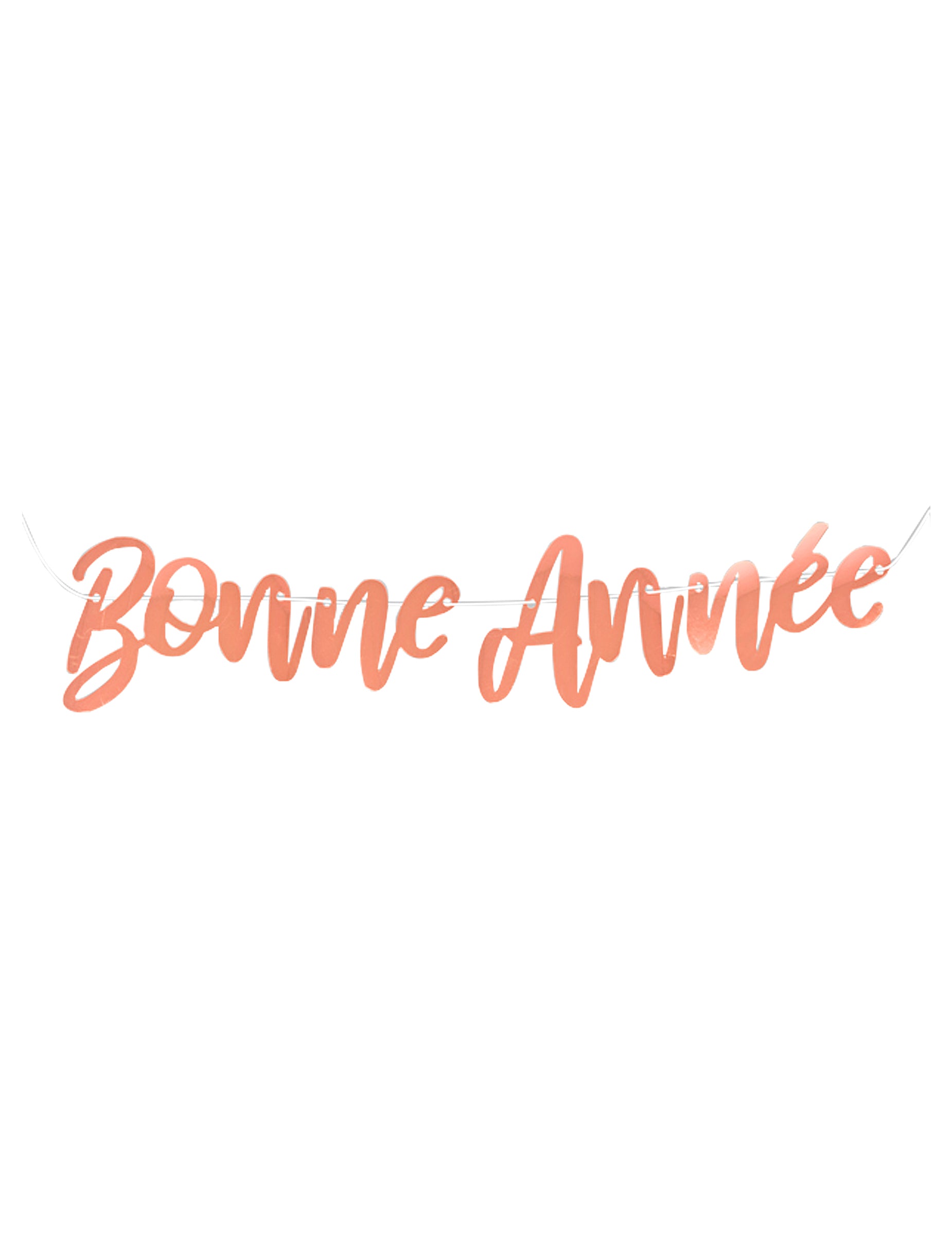 Guirlande métallisée Bonne Année pour fête rose gold à suspendre
