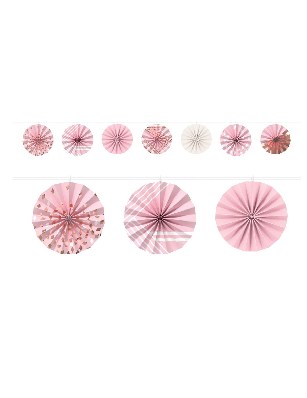 Guirlande de minis rosaces en papier Rose gold pour décoration de fête rose et or rose brillant