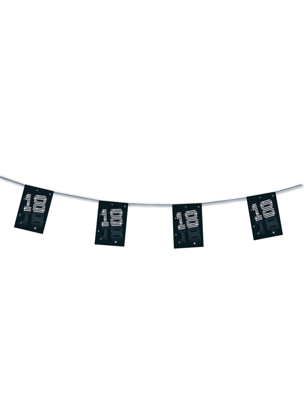 Guirlande papier VIP 18 ans pour anniversaire noir et blanc