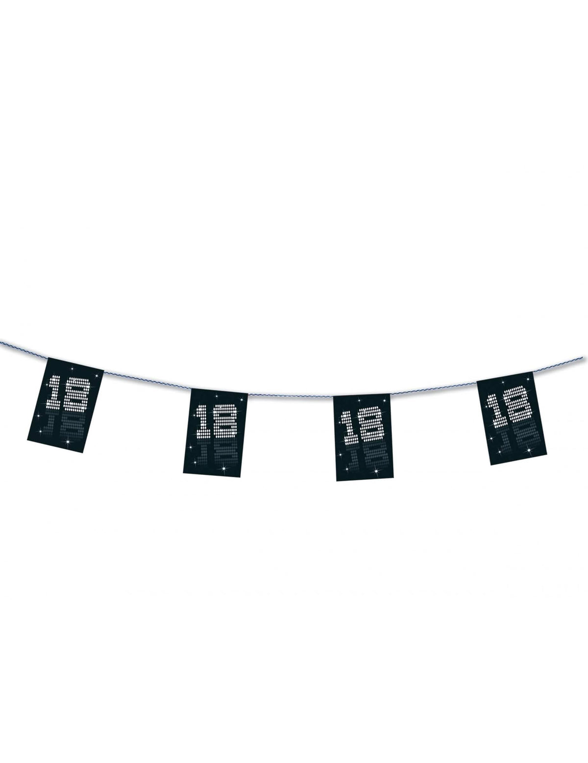 Guirlande papier VIP 18 ans pour anniversaire noir et blanc