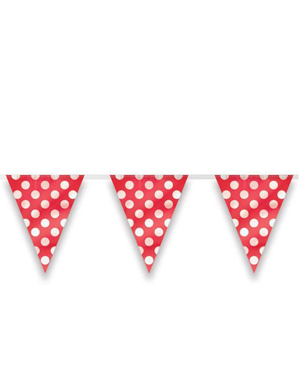 Guirlande à fanions à pois pour fête rouge et blanc