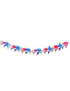 Guirlande zinnia tricolore pour fête bleu blanc rouge papier ignifugé
