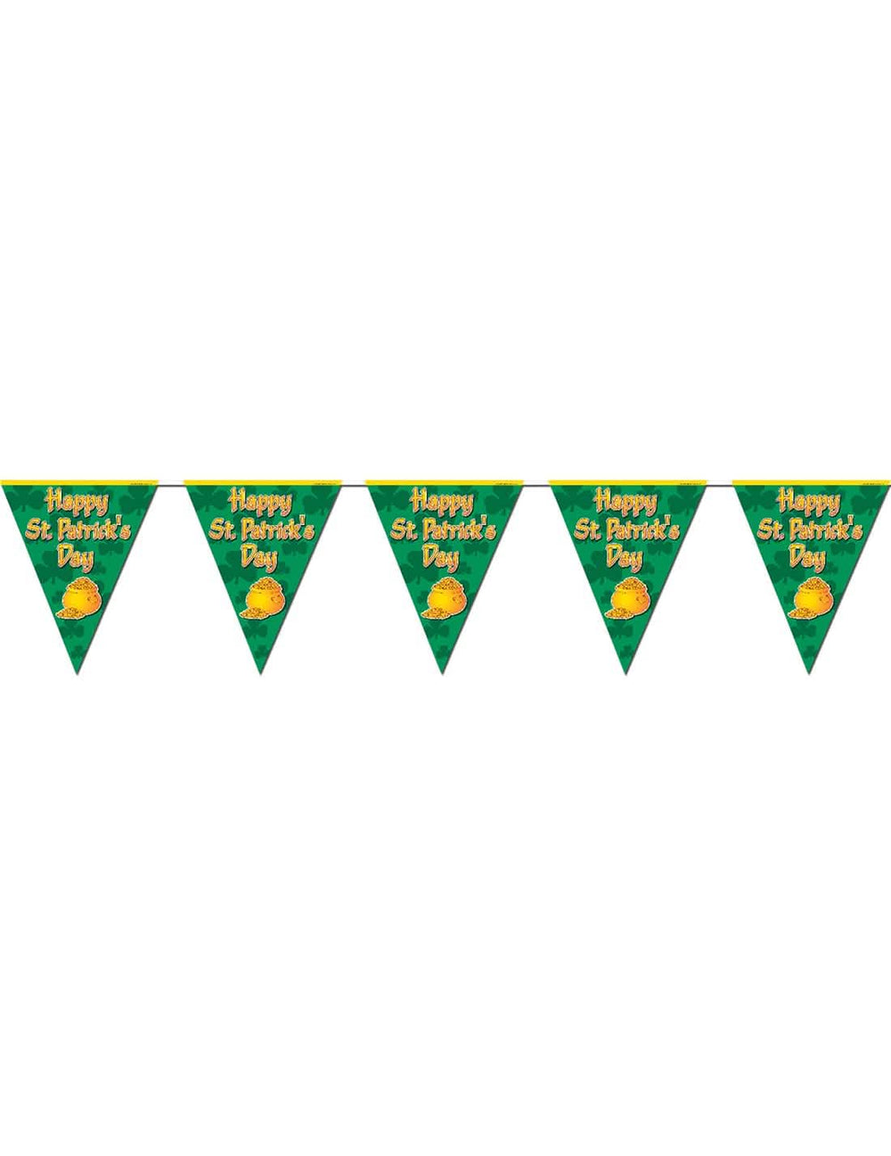 Guirlande fanions Happy St Patrick's Day pour décoration vert avec trèfles et pot d'or