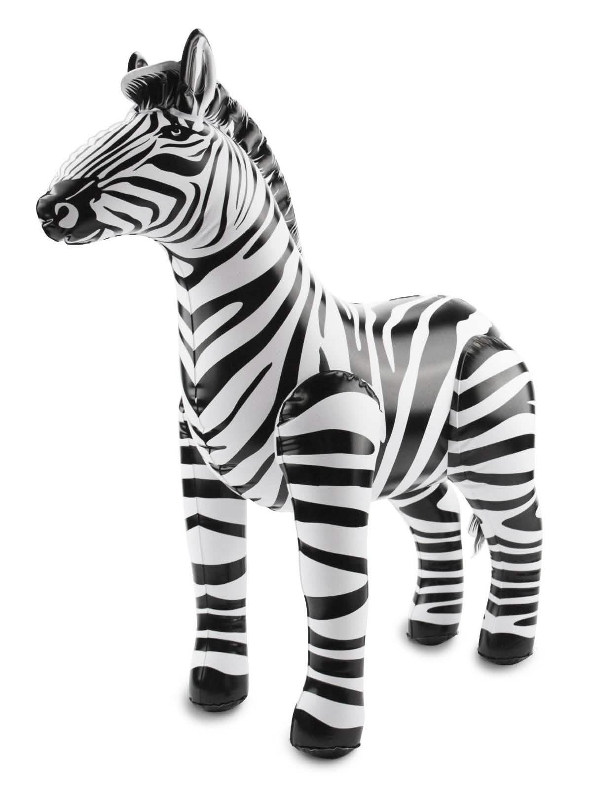 Zèbre gonflable safari pour fête noir et blanc