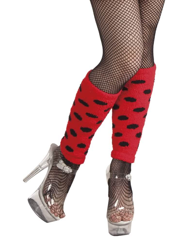 Damen-Leggings mit Punkten Rot und Schwarz