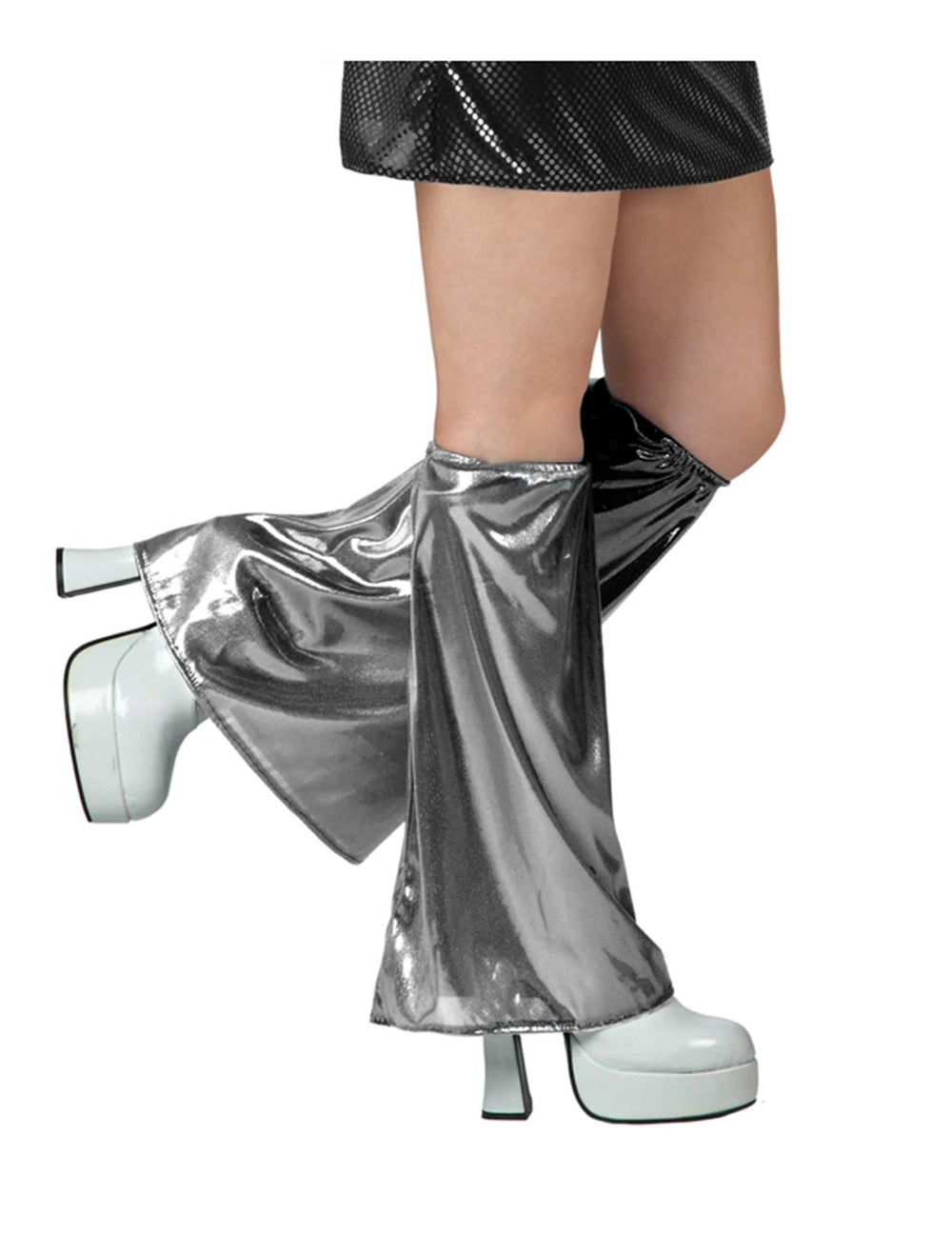 Disco (70er)-Beinwärmer für Damen in metallischem Grau