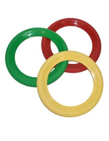 Spiel mit 3 Clownsringen für Kinder Rot Grün und Gelb