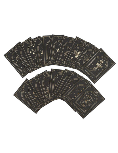 Wahrsage-Kartenset Cosmic Spirit, 20 Karten, Schwarz & Gold, 8 x 11 cm